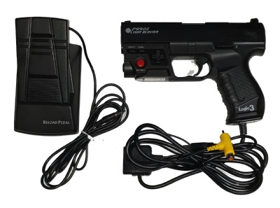 PS2 Gun Controller: Logic3 P99D2 Light Blaster (Includes Reload Pedal) - Playstation 2